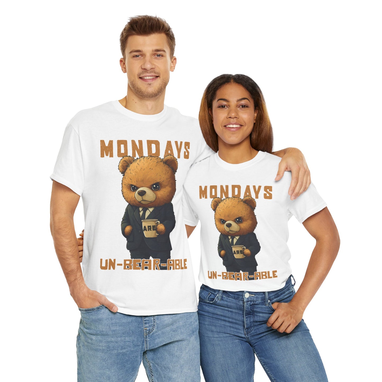 Mondays are Un-bear-able - Unisex Heavy Cotton Tee