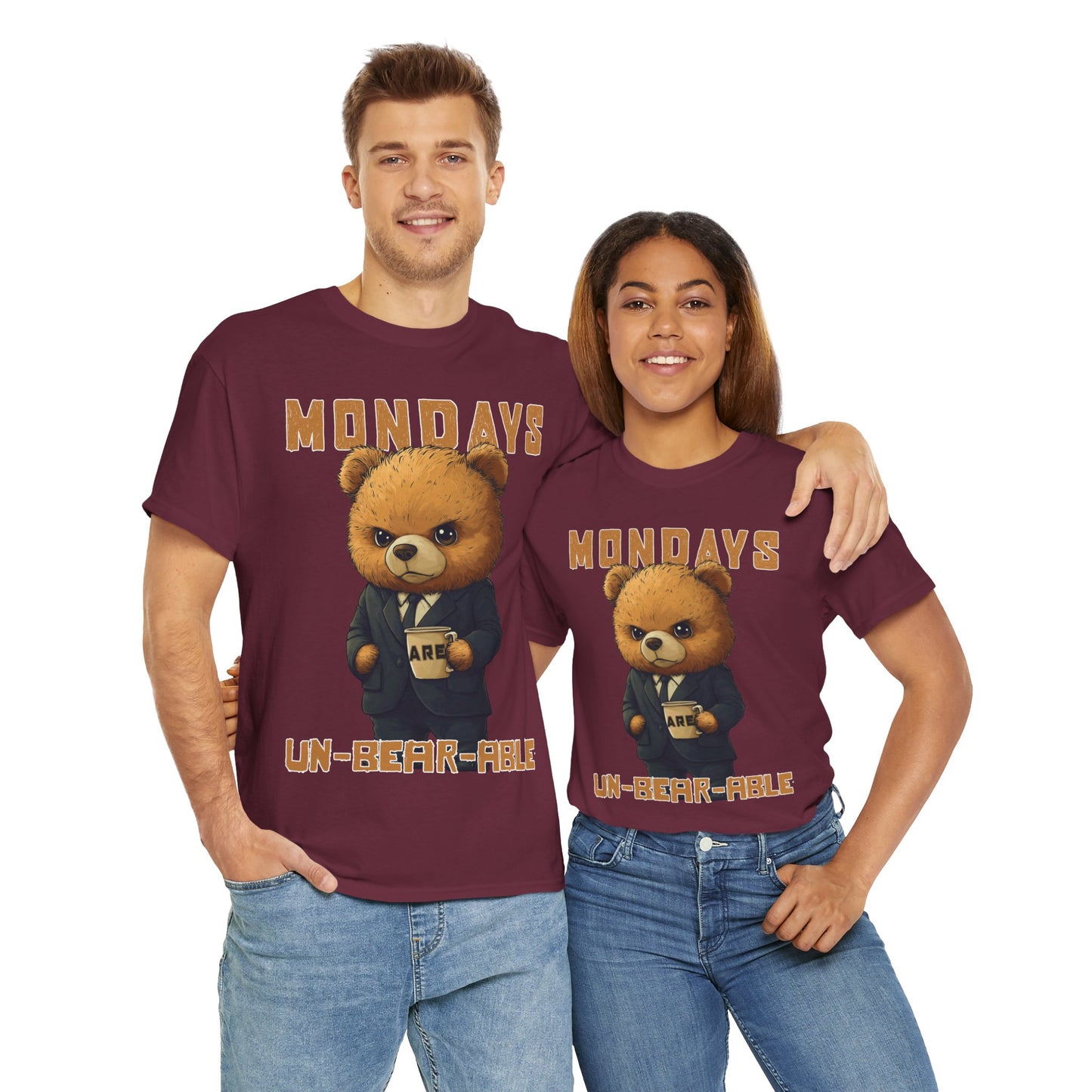 Mondays are Un-bear-able - Unisex Heavy Cotton Tee