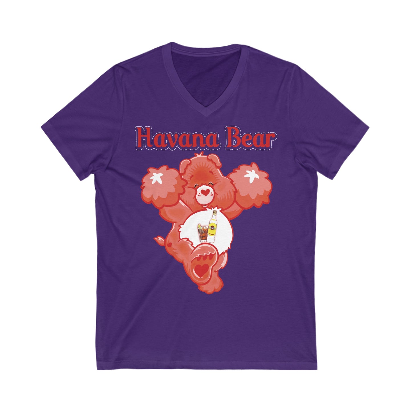 Havana Bear - Unisex Jersey Short Sleeve V-Neck Tee