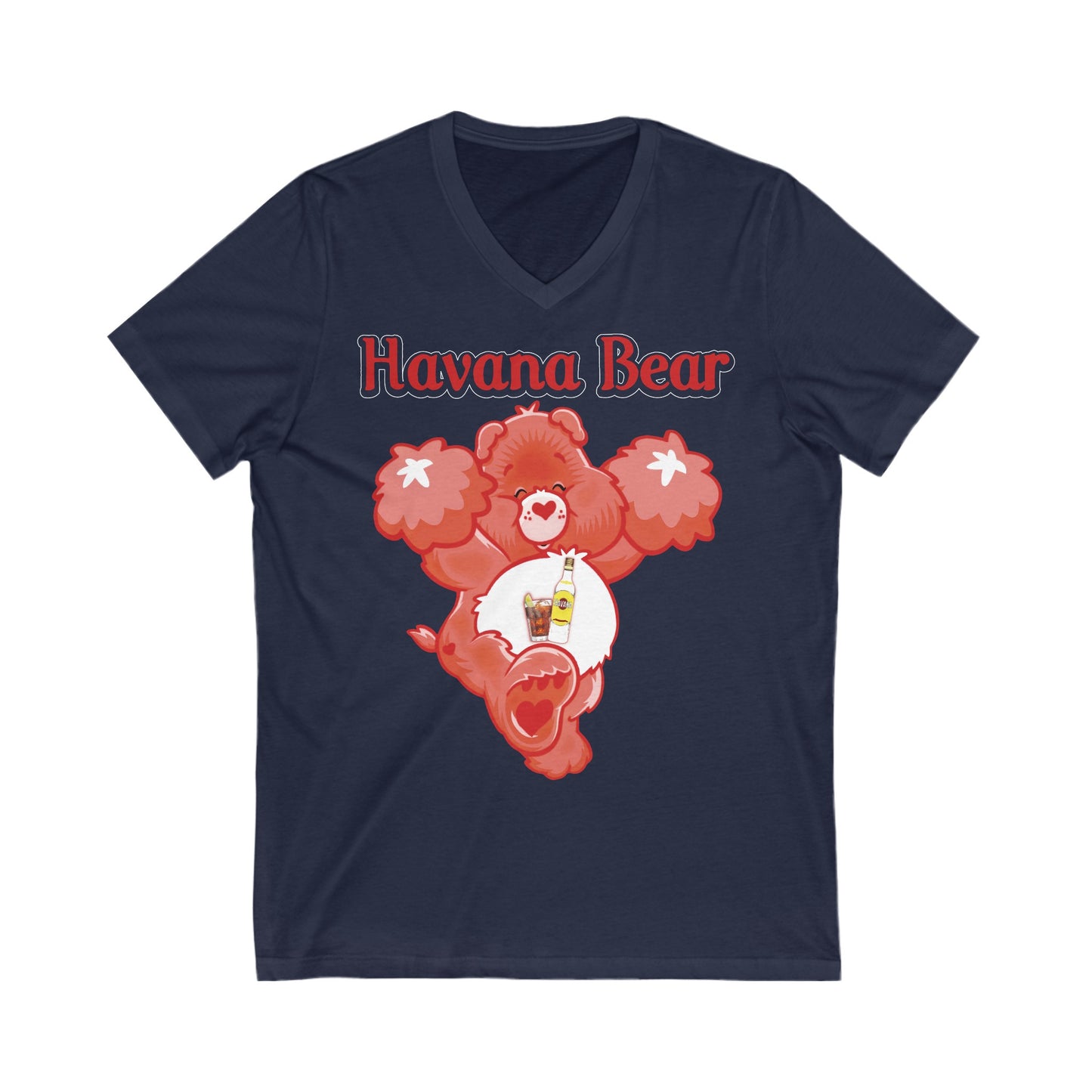 Havana Bear - Unisex Jersey Short Sleeve V-Neck Tee