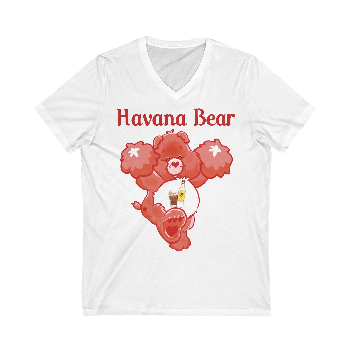 Havana Bear - Unisex Jersey Short Sleeve V-Neck Tee