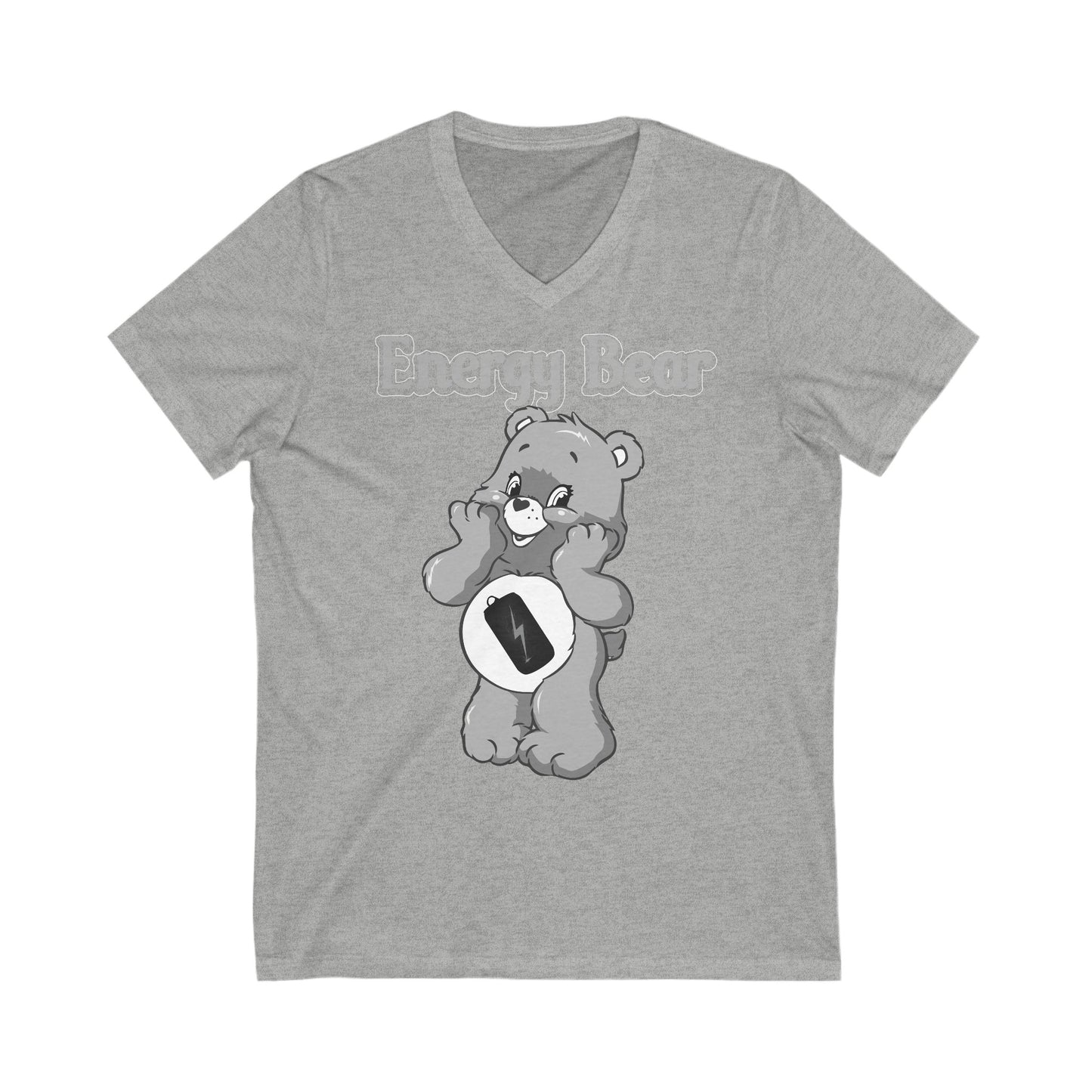 Energy Bear - Unisex Jersey Short Sleeve V-Neck Tee