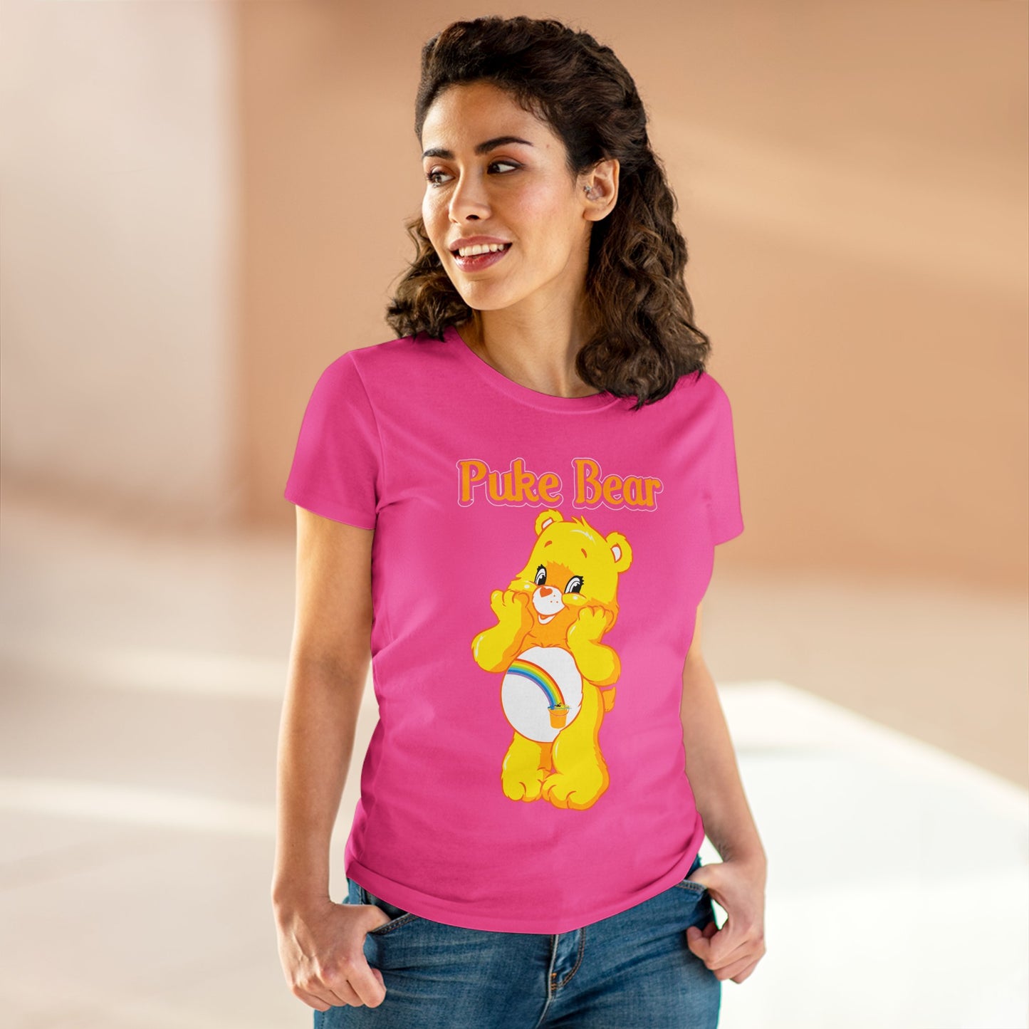 Puke Bear - Women's Midweight Cotton Tee