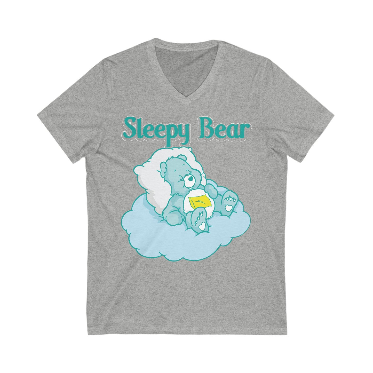 Sleepy Bear - Unisex Jersey Short Sleeve V-Neck Tee