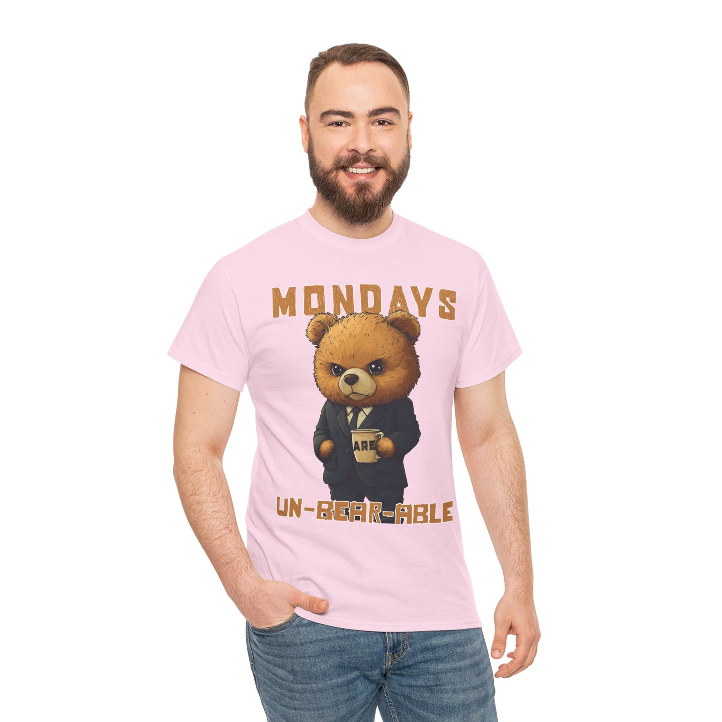 Mondays are Un-bear-able - Unisex Heavy Cotton Tee