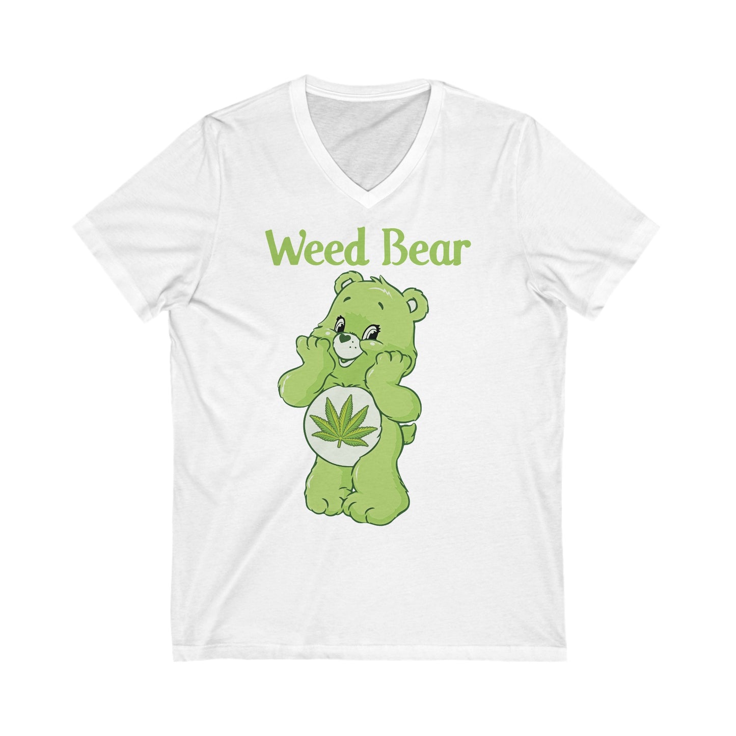 Weed Bear - Unisex Jersey Short Sleeve V-Neck Tee