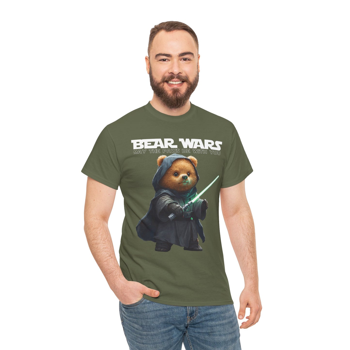 Bear Wars May The Paws Be With You - Unisex Heavy Cotton Tee