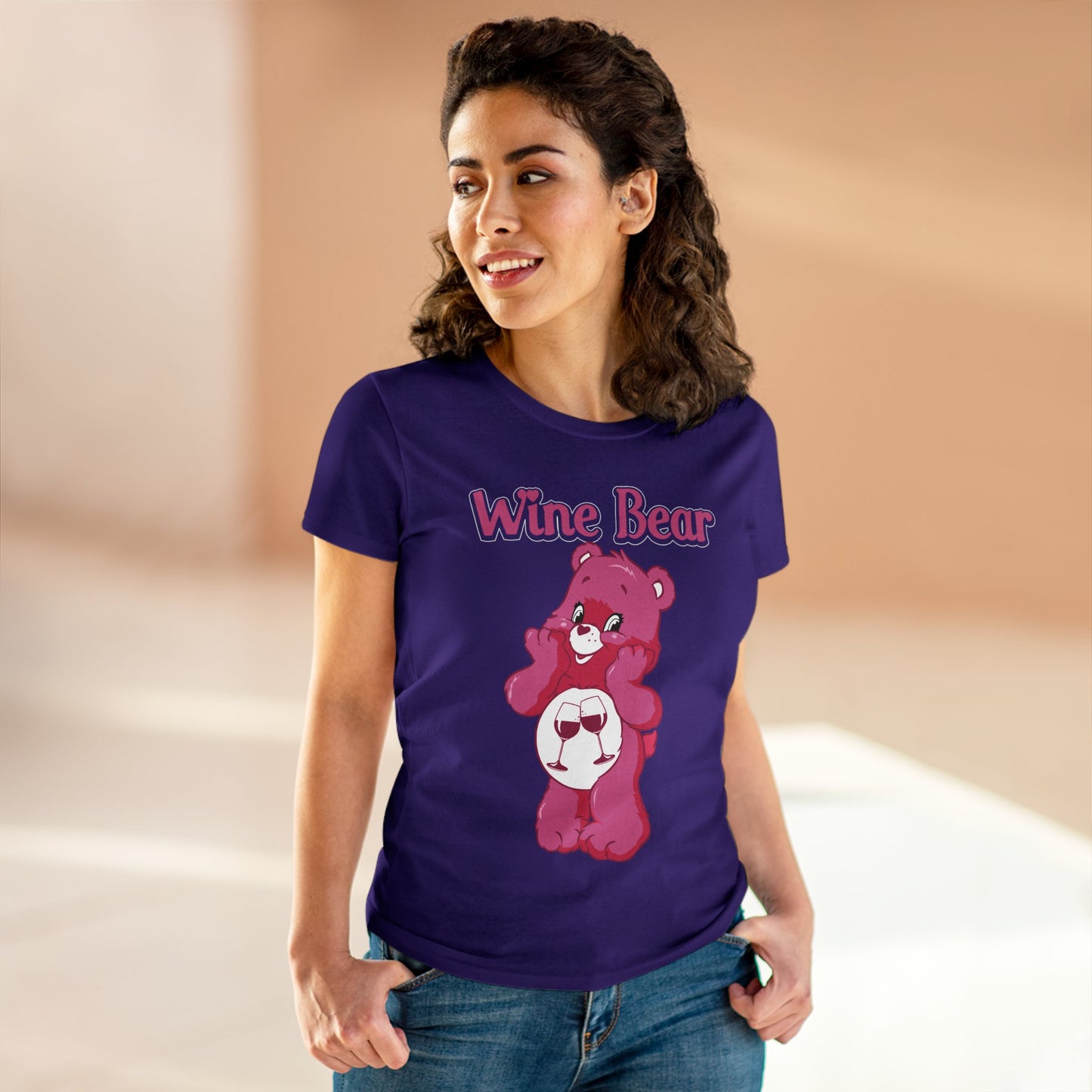 Wine Bear - Women's Midweight Cotton Tee