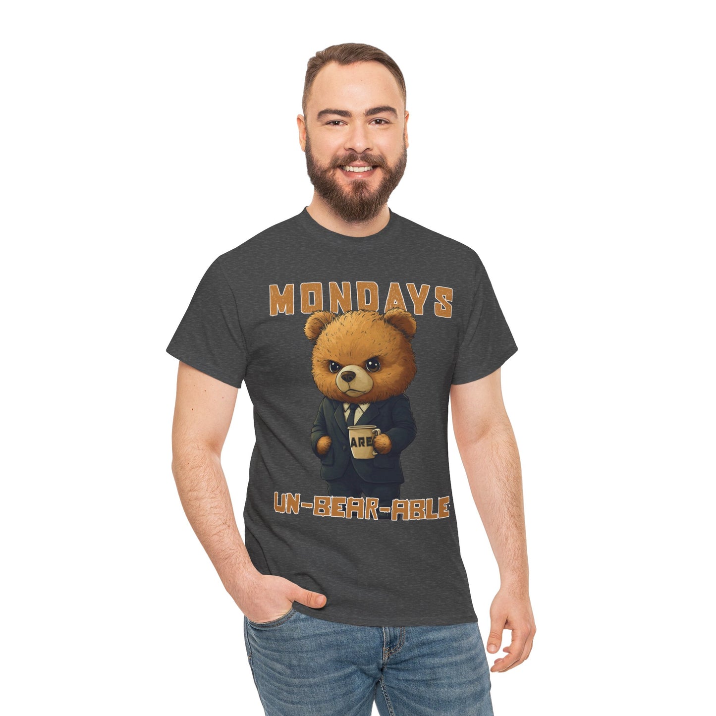 Mondays are Un-bear-able - Unisex Heavy Cotton Tee