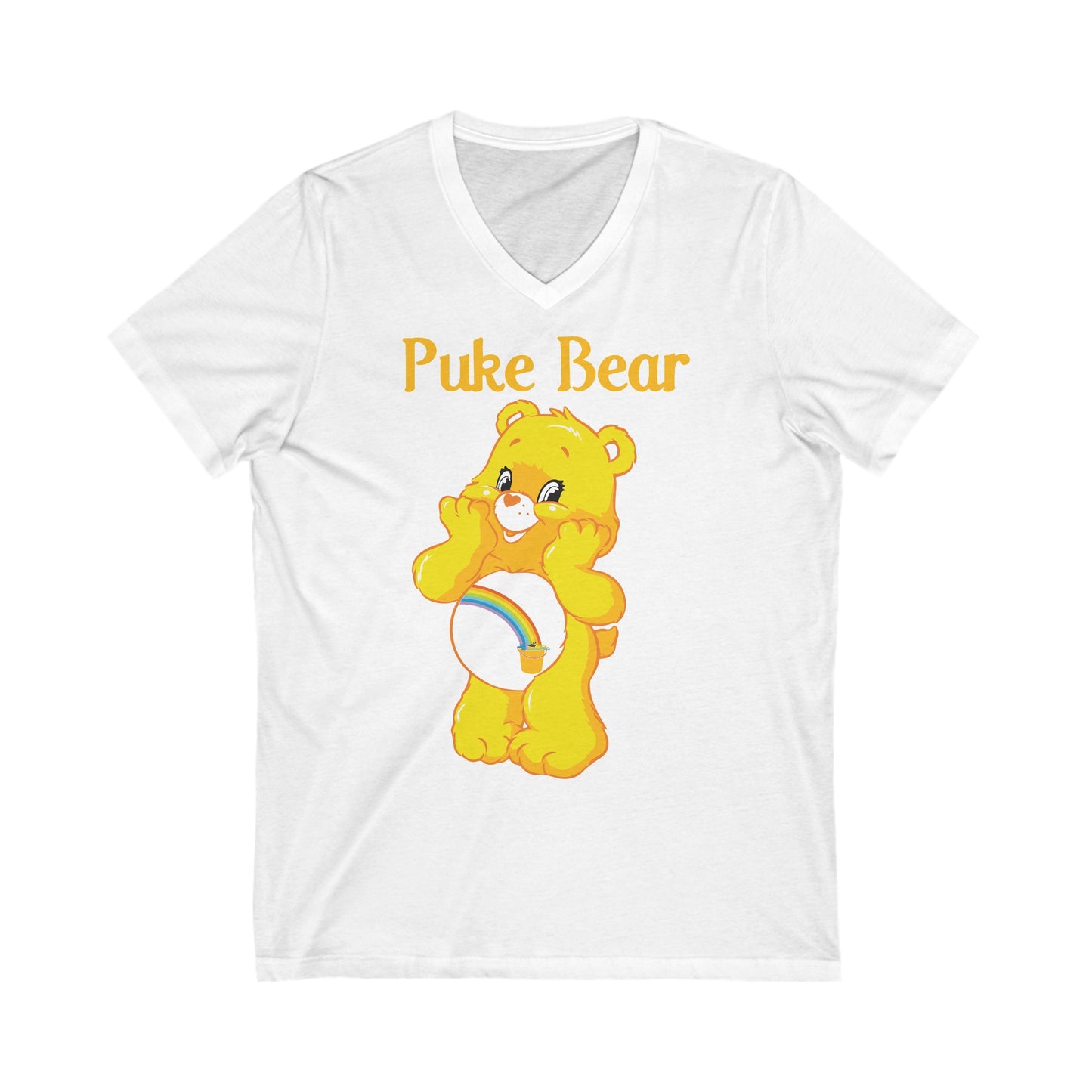 Puke Bear - Unisex Jersey Short Sleeve V-Neck Tee