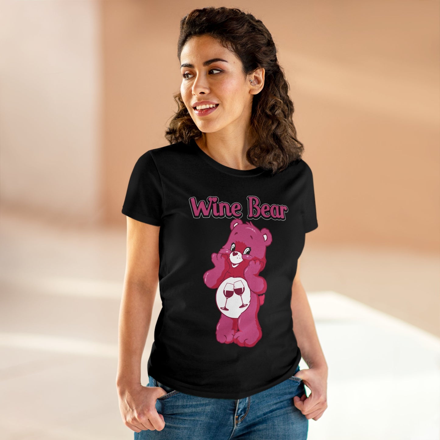 Wine Bear - Women's Midweight Cotton Tee