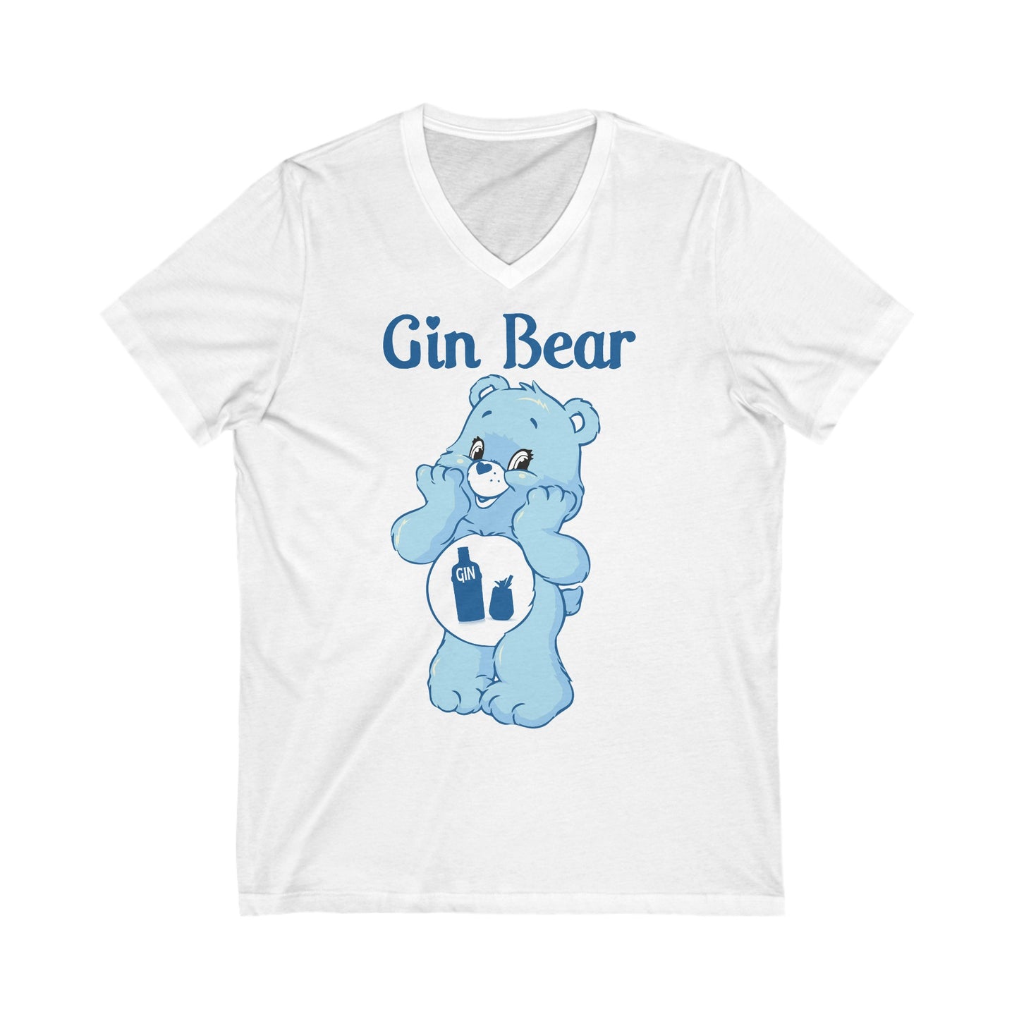 Gin Bear - Unisex Jersey Short Sleeve V-Neck Tee