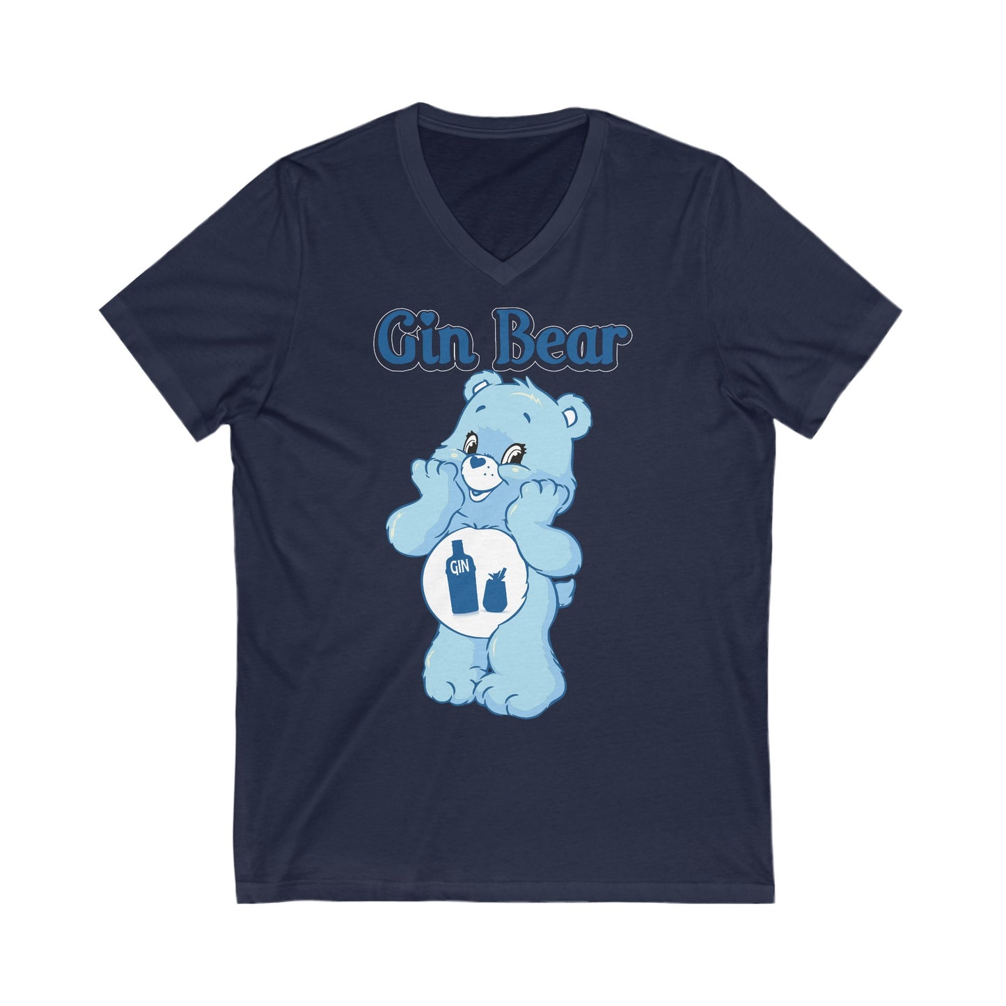 Gin Bear - Unisex Jersey Short Sleeve V-Neck Tee